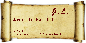 Javorniczky Lili névjegykártya